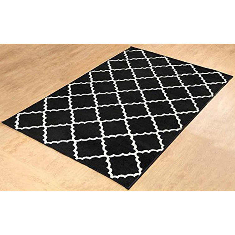 Red Barrel Studio® Ikat Black/White Area Rug Wayfair